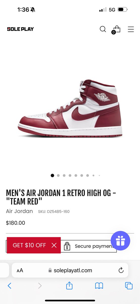 I got a deal for you! Hit my link below @SolePlayATLANTA and get the AJ1 “Team Red” for 40% off using the code “Take40” soleplayatl.com/products/mens-…