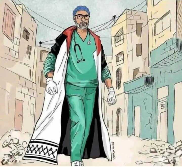 İsrail #GazzeDirenişi hapishanelerinde işkence sonucu şehit olan ,Şifa Hastahanesi Doktoru Adnan el-Burş'un son paylaşımı 'Ayakta öleceğiz, diz çökmeyeceğiz.' 🇵🇸🇵🇸🇵🇸🇵🇸🇵🇸🇵🇸