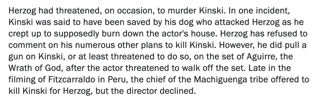 Herzog + Kinski on the relationship between directors and actors: