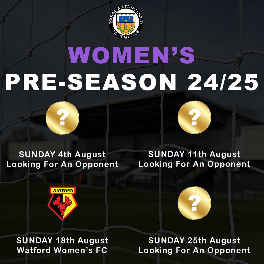 🖤🤍 We’re looking for teams who’d like to play us in pre-season friendlies, either home or away 🤍🖤 We’d also *consider* mid-week games and the last weekend in July. 4th is now unavailable!! Drop us a message or email liam@briskagency.co.uk Come on you terrors 🖤🤍