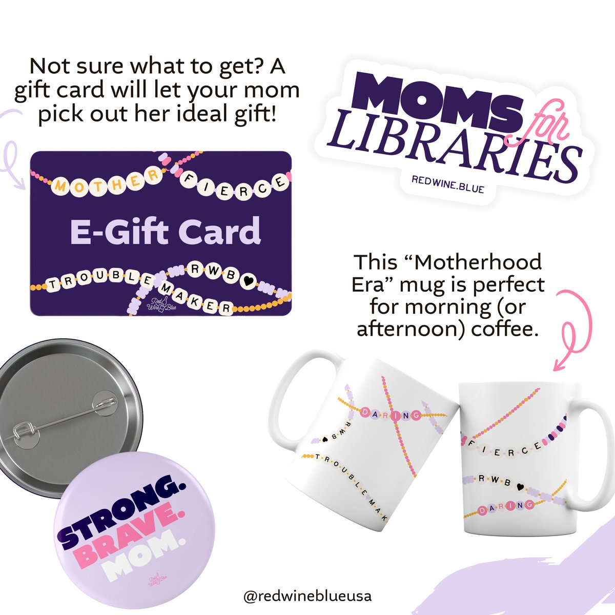 Still looking for the perfect gift for the mom in your life? We just dropped our Month of Moms gift shop with tons of new merch! Check it out and spoil a mom that you know! go.redwine.blue/MOM_x