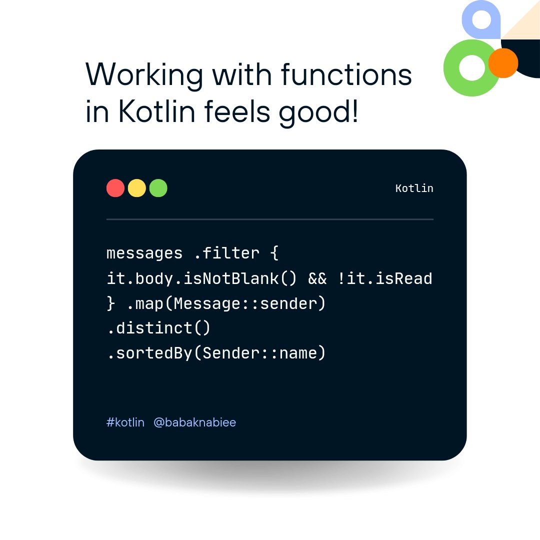 'Working with functions in Kotlin is an absolute blast! It's amazing how much you can accomplish with just a few lines of code!
#kotlin #buildinginpublic #programing #android