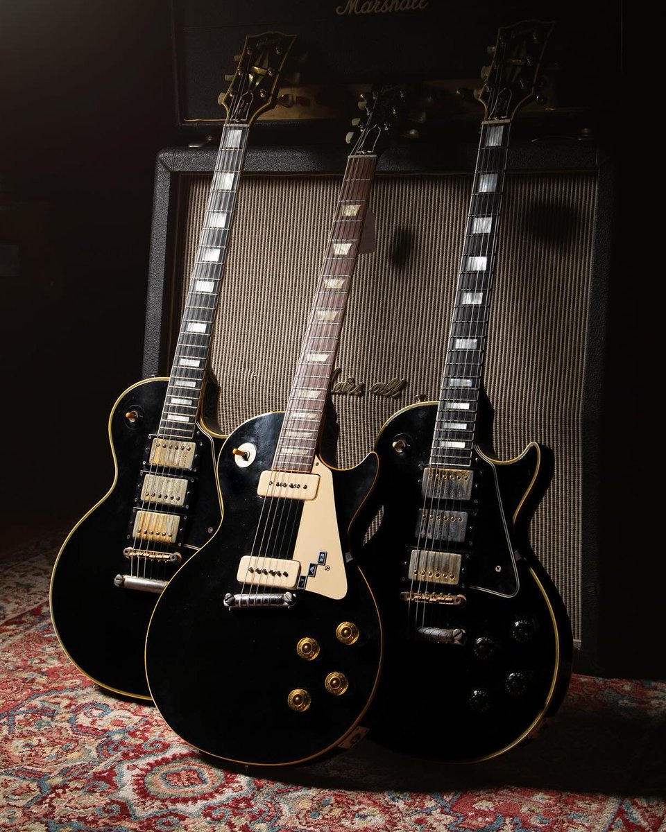 1957 Gibson Les Paul Custom, 1954 Gibson Les Paul “JAB” & 1958 Gibson Les Paul Custom #guitar #Gibson #GibSunday