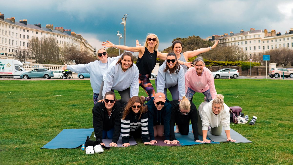 BrightonYogaUK's tweet photo. The Summer has started and with it our sunny beach yoga classes for hen parties. Thank you so much for coming. 🧘‍♂️🌼🤸 https://t.co/Dt9Oi7PaLF