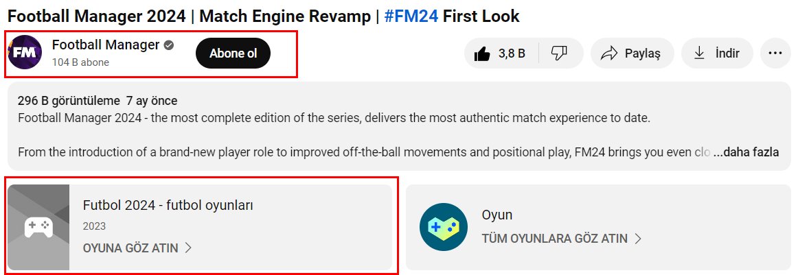 YouTube’da FM24’ün ismi bulunmadığı için, eğer oyun hakkında bir video çekerseniz, görselde yer alan isimlerden birini seçmeniz gerekiyor. Bu durum düzelecek mi? Merak ediyorum, çünkü bu sorundan FM’in resmi hesabı da etkilenmiş gibi görünüyor. @FMTurkiye @FootballManager