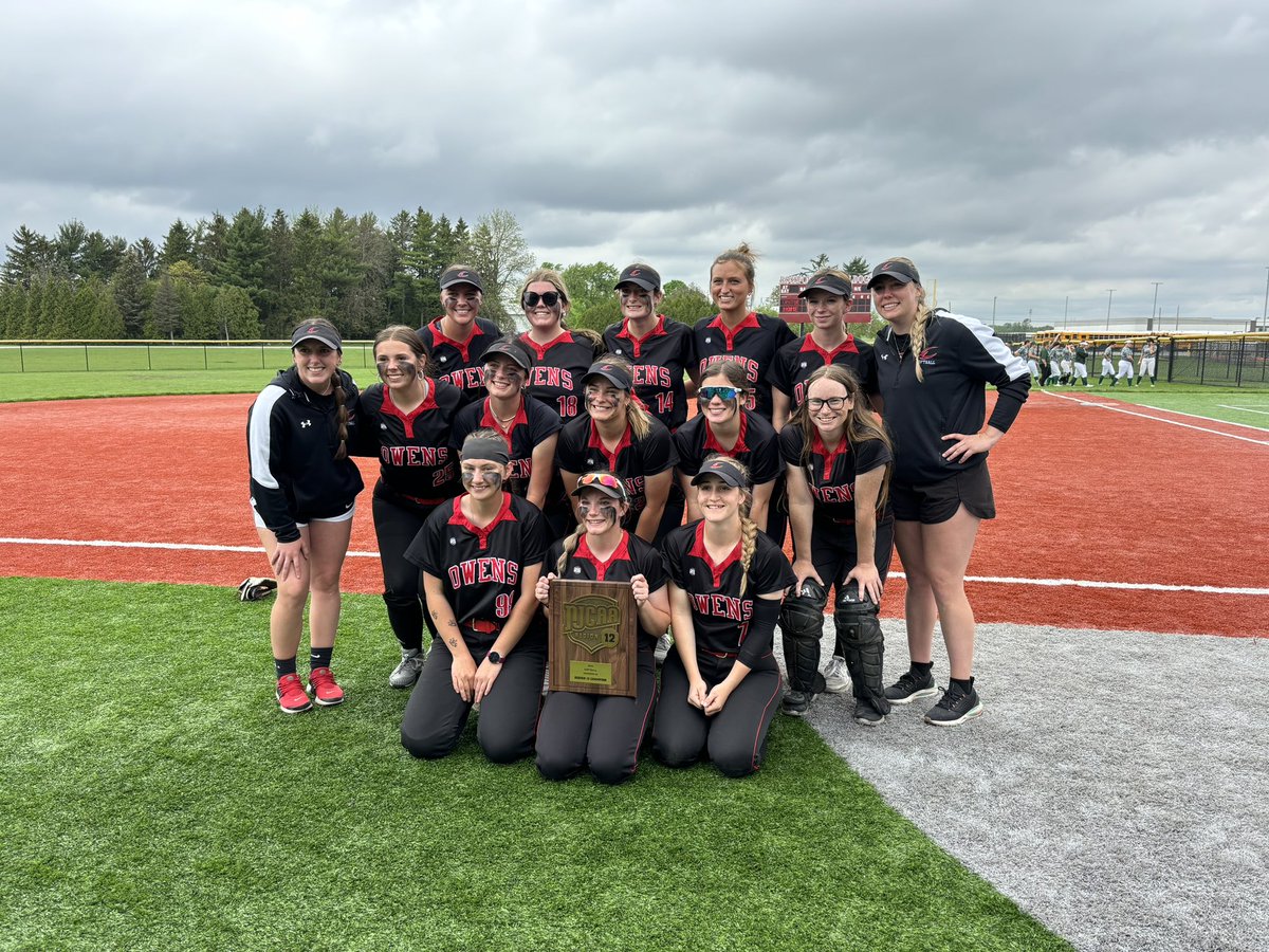 Owens Softball = Regional Champions. They will await the winner of Region 10 for a District showdown starting May 10th. 🚂🥎