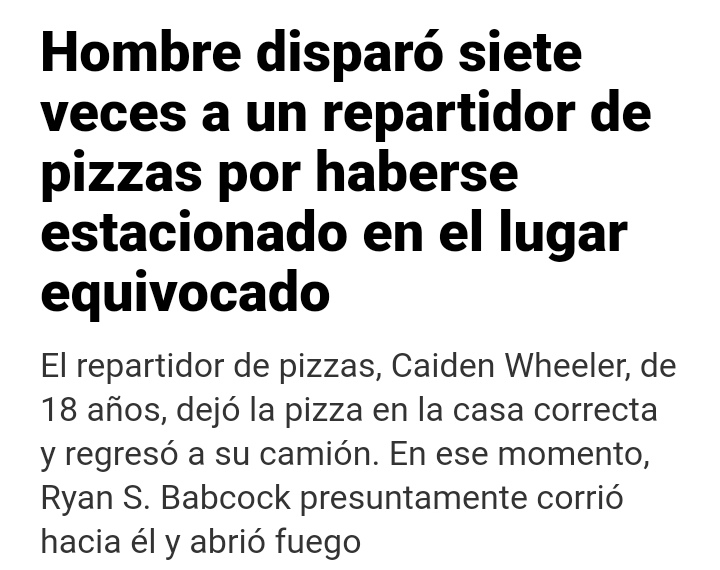 Un hombre en #Tennessee, #EstadosUnidos, enfrenta cargos de agresión agravada después de disparar siete veces contra un repartidor de pizzas que se había estacionado en el camino equivocado mientras realizaba una entrega. #SueñoAmericano o #PesadillaAmericana ❓🤔