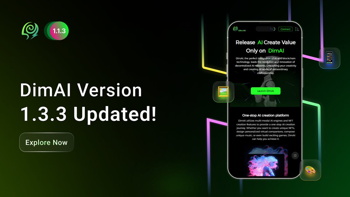 DimAI Version 1.3.3 Updated! 🔥 We're excited to share that the #mobile version of DimAI is here.📱 Now, you can bring your creations to life with #DimAI, right from your mobile device. Explore Now: dimai.ai