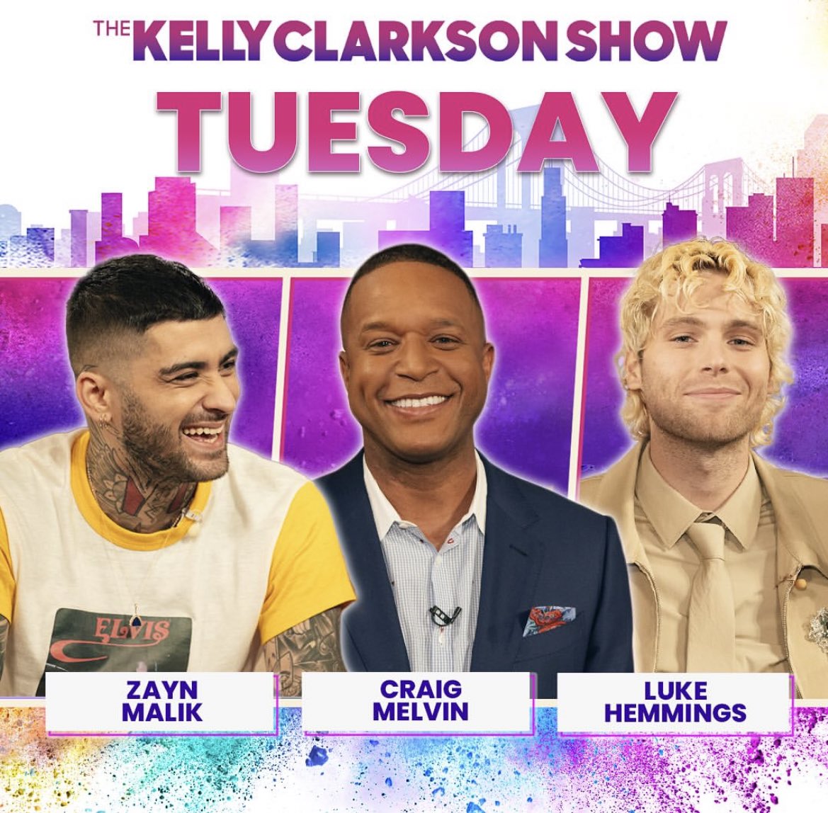 📲 Luke will be on The Kelly Clarkson show the same day as Zayn!