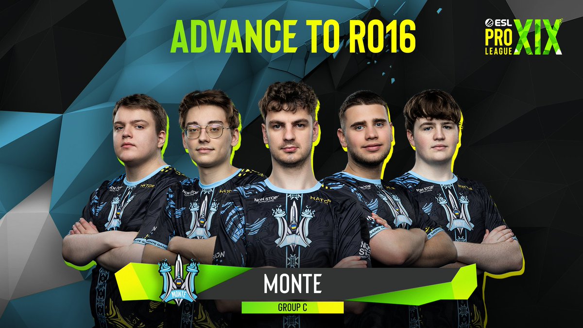 Congratulations @Monte_Esports! 🥳🥳 They are the last team from the group stage to advance to the #ESLProLeague Season 19 playoffs 🎊