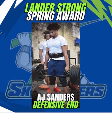 Congrats to <a href="/truly4k/">Aj Sanders</a> for winning the Lander Strong Spring Award.

This award goes to the one athlete for <a href="/Sussexfootball5/">Sussex Football</a> who showed extraordinary growth and leadership in the weight room. 

Congrats AJ!
