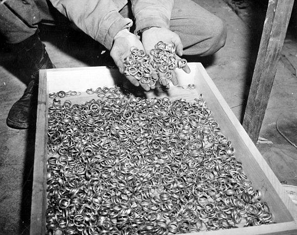 Wedding rings taken in the Buchenwald concentration camp.  Never Again.