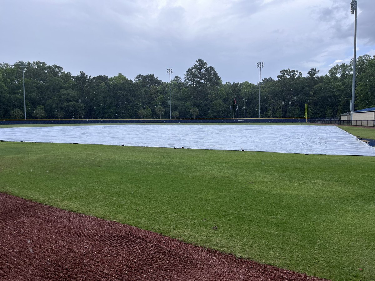 Coach Mac: “I want to thank all who helped us get the tarp on. Our student-athletes safety and welfare comes first. You’re at a pretty cool place that you know loves its baseball when you ask for help - and not only our Administration but also students and fans answer the call.🙌