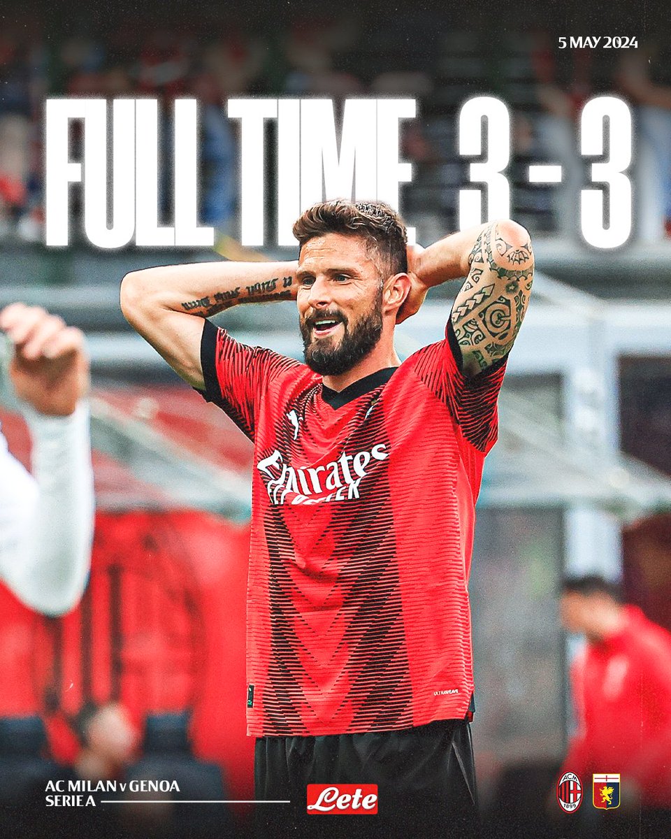 Full time. #MilanGenoa #SempreMilan Brought to you by @Acqua_Lete