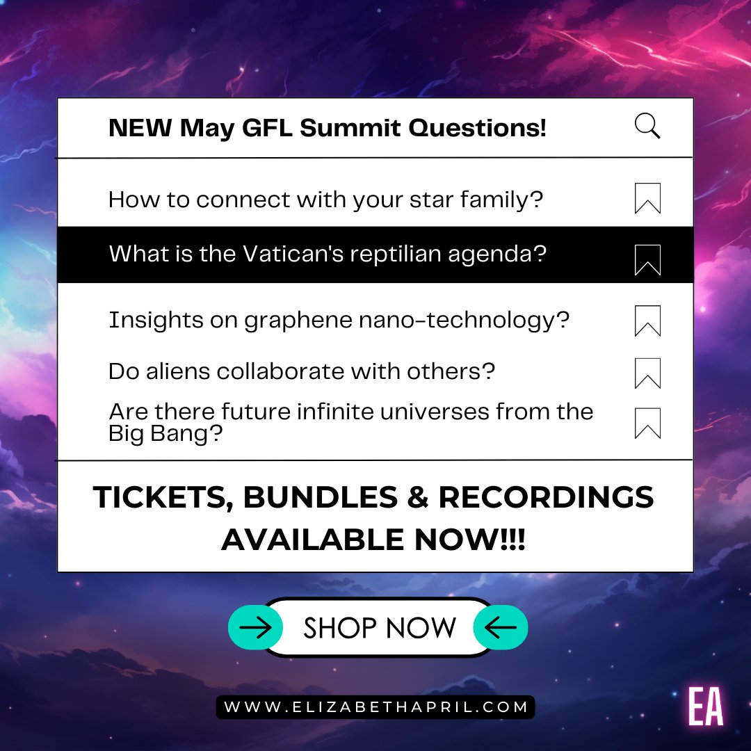 🛸 May GFL Summit: Connect with star family, Vatican secrets, graphene tech, and more! 🌌🤯 Save 30% on LIVE Ticket and Recording Bundle! ⬇️ smpl.is/8bi7e