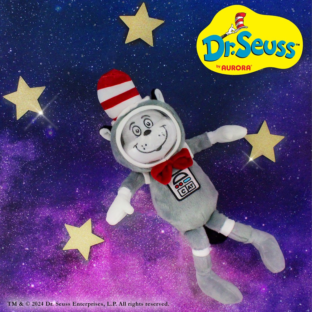 Out of this world news: it’s #NationalAstronautDay! 🚀Join with Astronaut Cat in the Hat from Aurora’s Dr. Seuss collection as he takes a spacewalk on the whimsical side of the cosmos! 🎩

#auroraworld #aurora #plushies #plush #stuffedanimals #DrSeuss #CatInTheHat #Astronauts