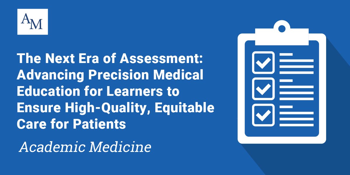 We're in our #assessment era! We recommend checking out our supplement that offers a vision for the next era of #MedEd assessment. Read the full supplement for free: ow.ly/vf7g50Rw9xv.