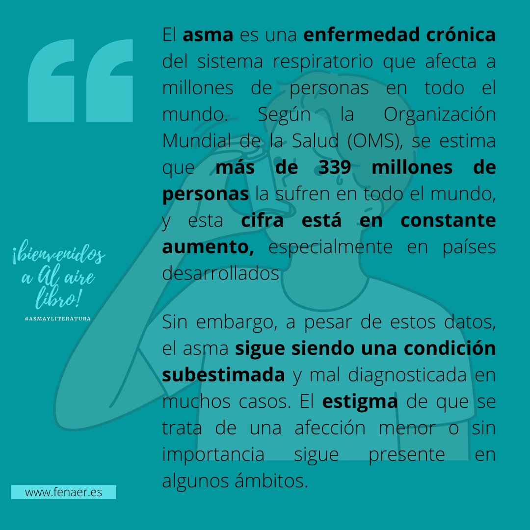 📚'Eso no es nada'
⁉️Lo sigues oyendo? Se sigue diciendo.
💚Avanzamos hacia este 7 de mayo, #DiaMundialdelAsma, con un objetivo claro: acabar con el estigma de que el #asma es una afección menor, que aún perdura.

ℹ️ Lee más en el post web de #Fenaer
fenaer.es/noticia/el-asm…