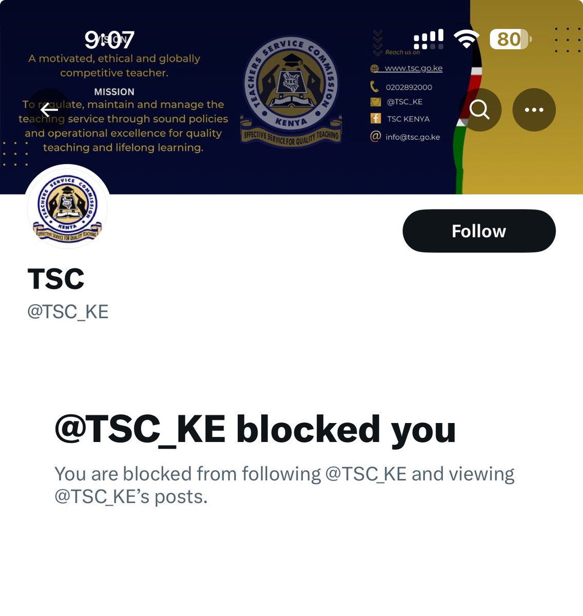 Hahaha @TSC_KE this is unconstitutional