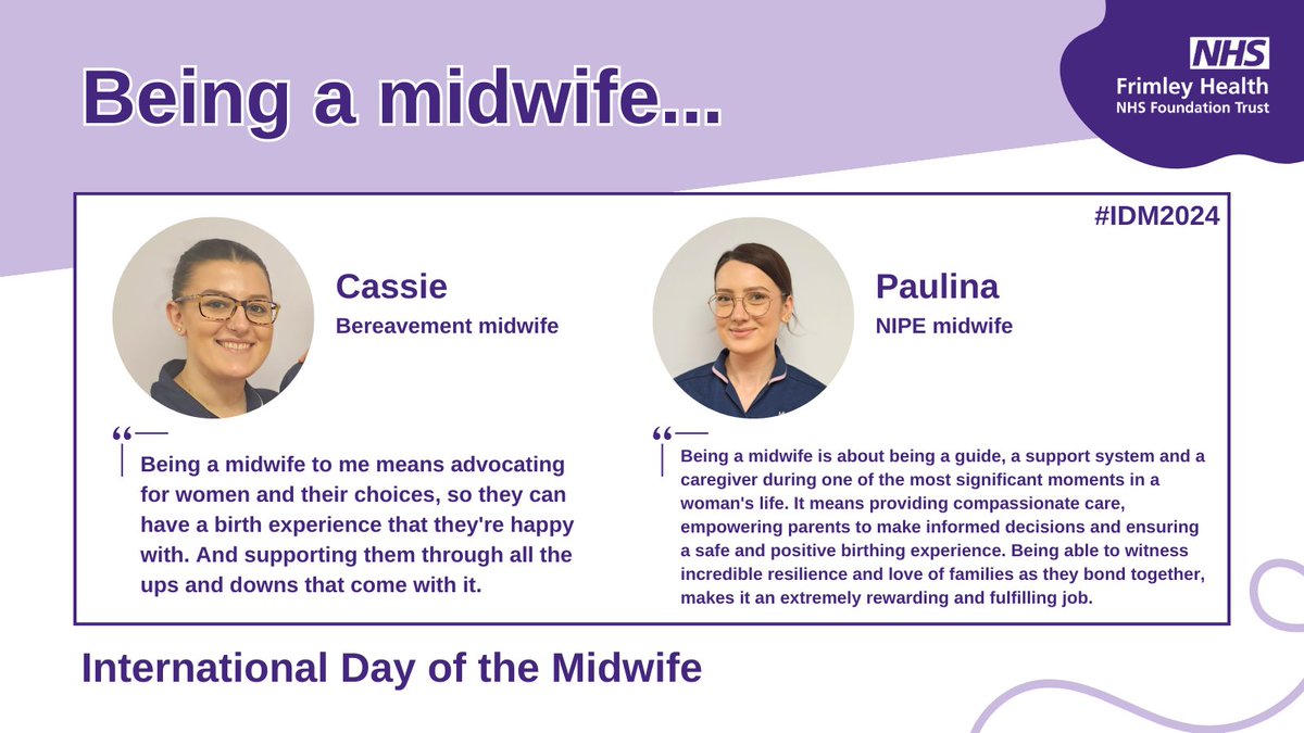 'Being able to witness incredible resilience and love of families as they bond together, makes it an extremely rewarding and fulfilling job.' Paulina, NIPE midwife #InternationalDayOfTheMidwife #IDM2024 @Frimleymaterni1 @WexhamMaternity @FHFTCareers @FHFTcareerMWs @CMidOEngland