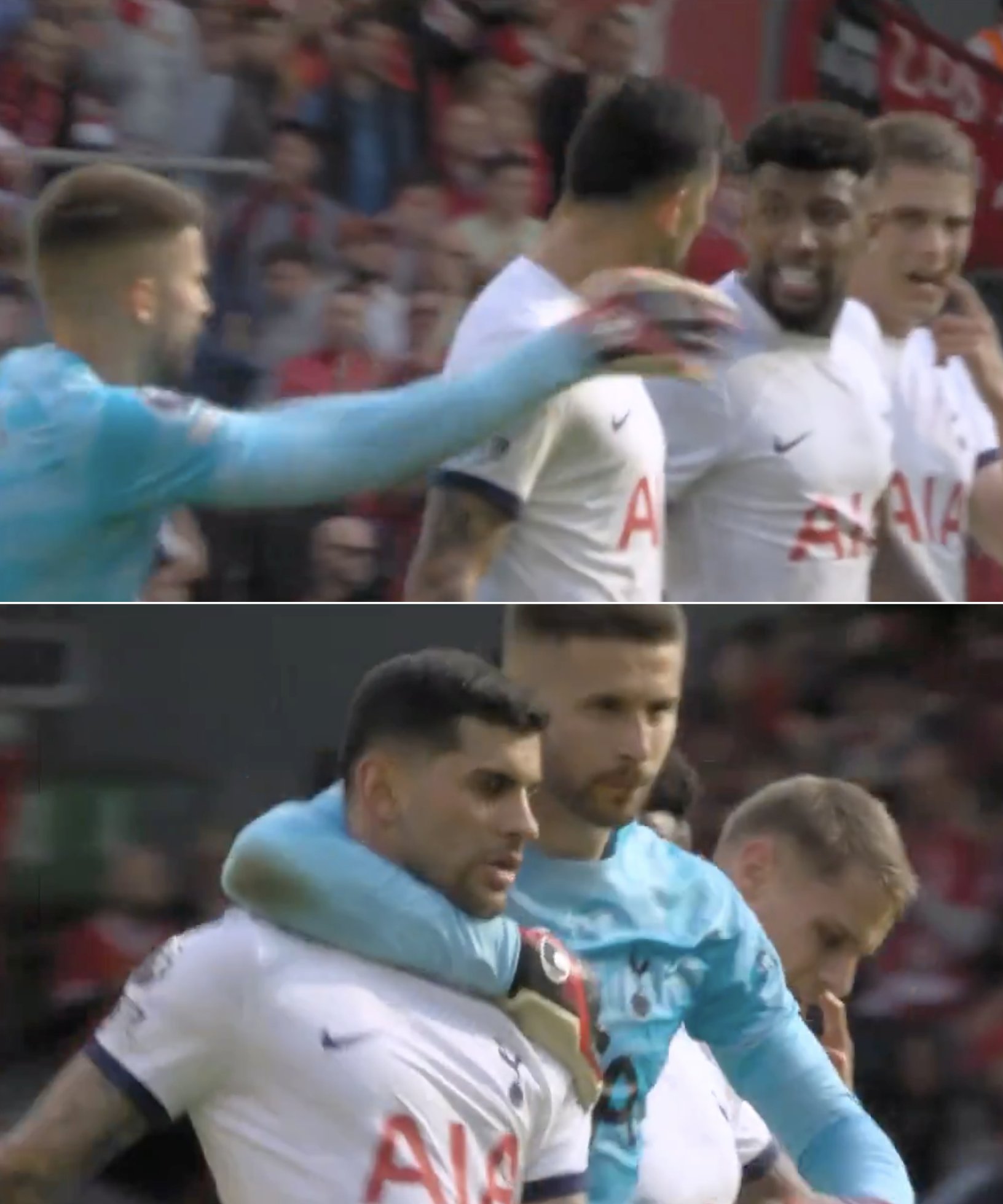 2 cầu thủ Tottenham choảng nhau trong trận thua Liverpool 3 CentreGoals. on X: "🚨🚨| At halftime, Tottenham goalkeeper Vicario intervened to separate Cristian Romero from Emerson Royal, as they exchanged words. Vicario physically grabbed Romero by the neck and separated him from