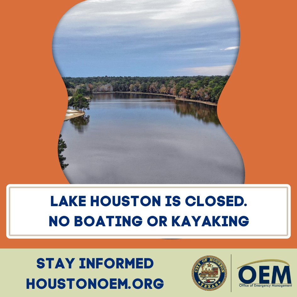 It is NOT safe to be in Lake Houston right now. HPD's Marine Unit has closed the lake until further notice.