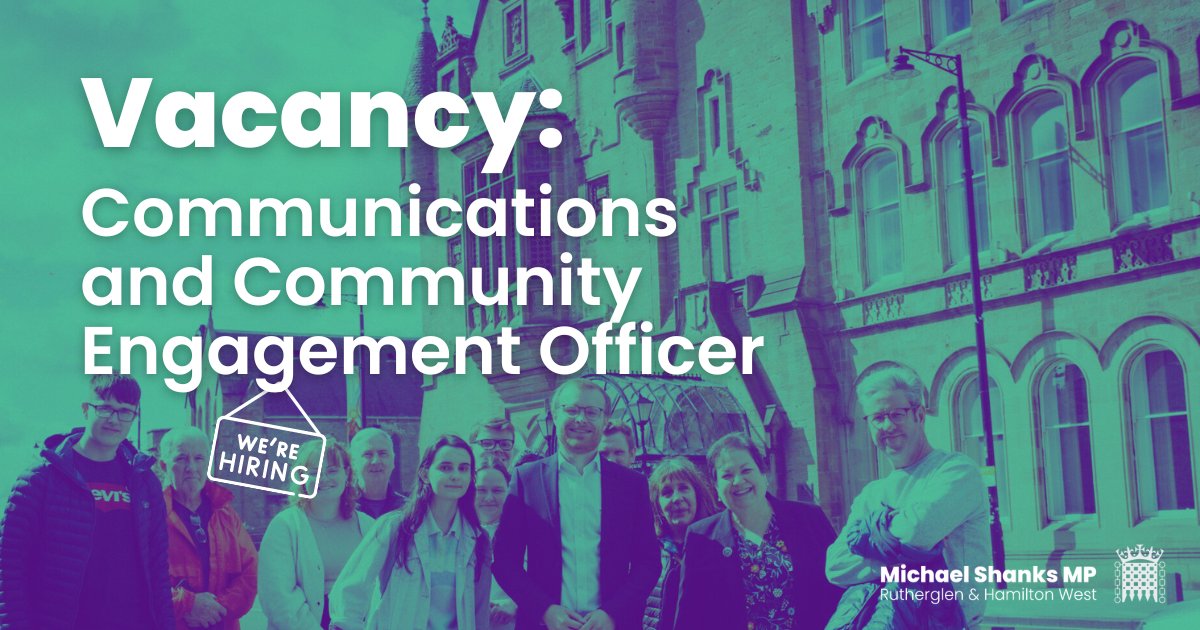 I've got an exciting vacancy in my constituency office in Rutherglen for a Communications and Community Engagement Officer. You'll help drive local campaigns to benefit constituents and raise awareness of issues. Find out more and apply here: w4mpjobs.org/JobDetails.asp…