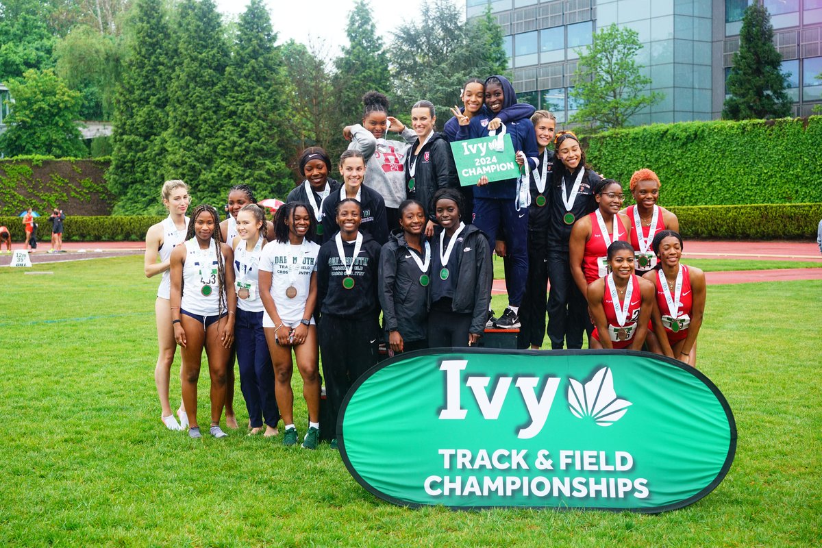 RELAY GOLDS. The @PennTrack women and @HarvardTFXC men claim the gold medals in the 4x100m relays! Harvard narrowly edged out second-place Princeton with a meet record time of 40.07. 🌿🏃