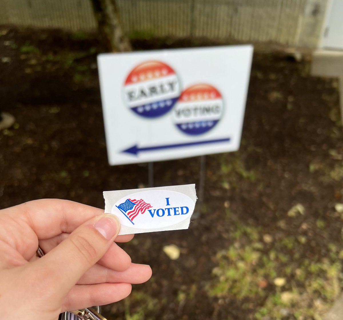khardy2014's tweet photo. A little rain can’t stop early voting- make sure your voice is heard this election season! https://t.co/Jjfk3AV84i