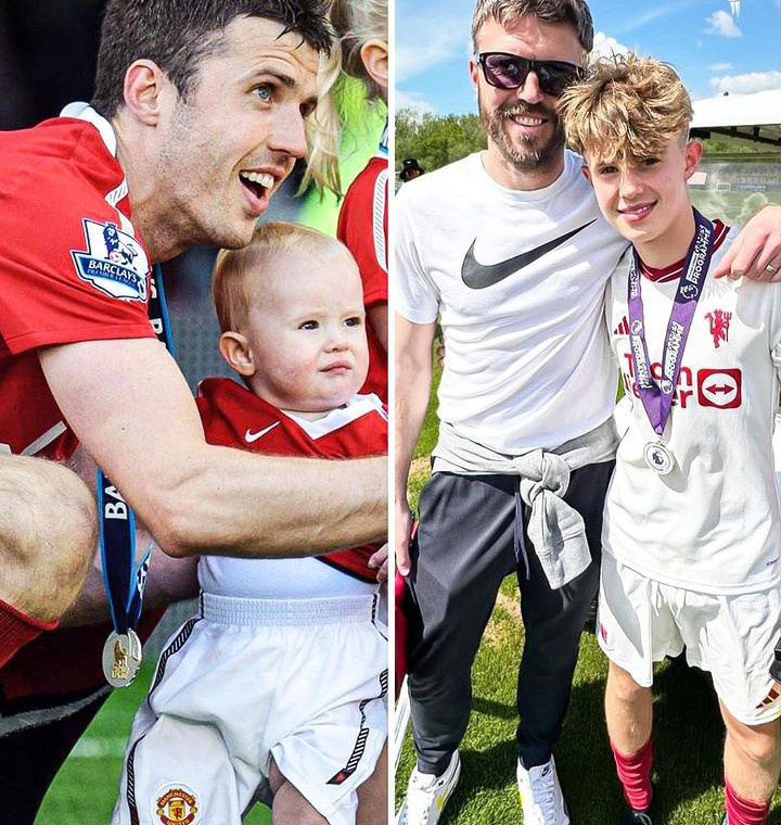 Time flies.

U14 Jacey Carrick with his father, Michael Carrick after the U14s won the Albert Phelan Cup today.

Dad and Lad. ❤️ 

#MUFC #MUAcademy