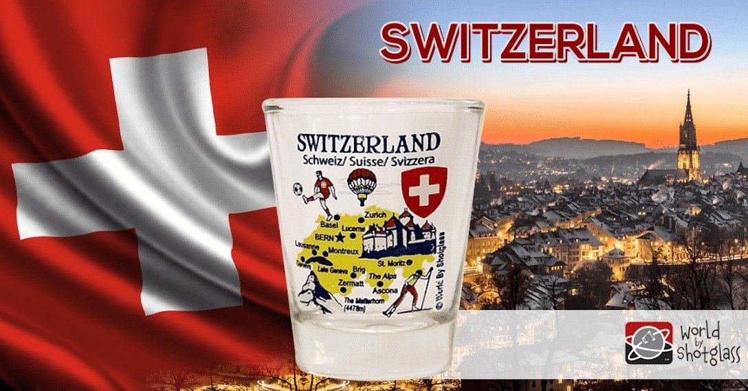 Not many know Switzerland is also called the Swiss Confederation or that it is a landlocked nation with no access to the sea. Switzerland is one of the richest nations on the planet. Get your Switzerland shot glass today: bit.ly/3UMvoEQ #Switzerland #WorldByShotGlass