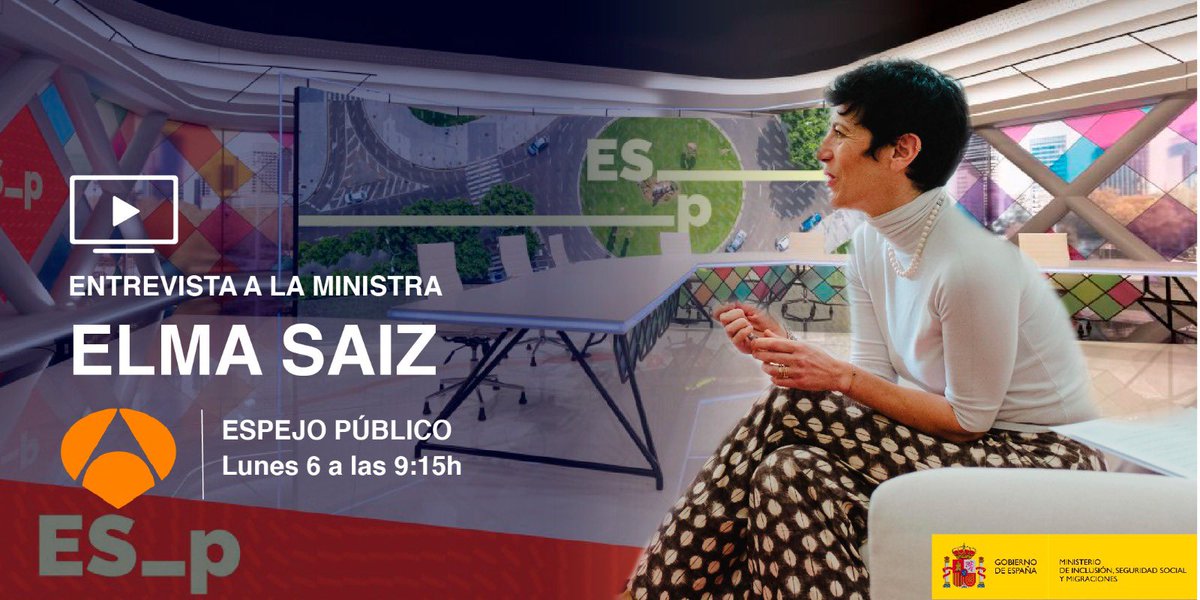 La ministra @SaizElma será entrevistada mañana a las 9:15 en @EspejoPublico para dar a conocer los datos de afiliación de abril.