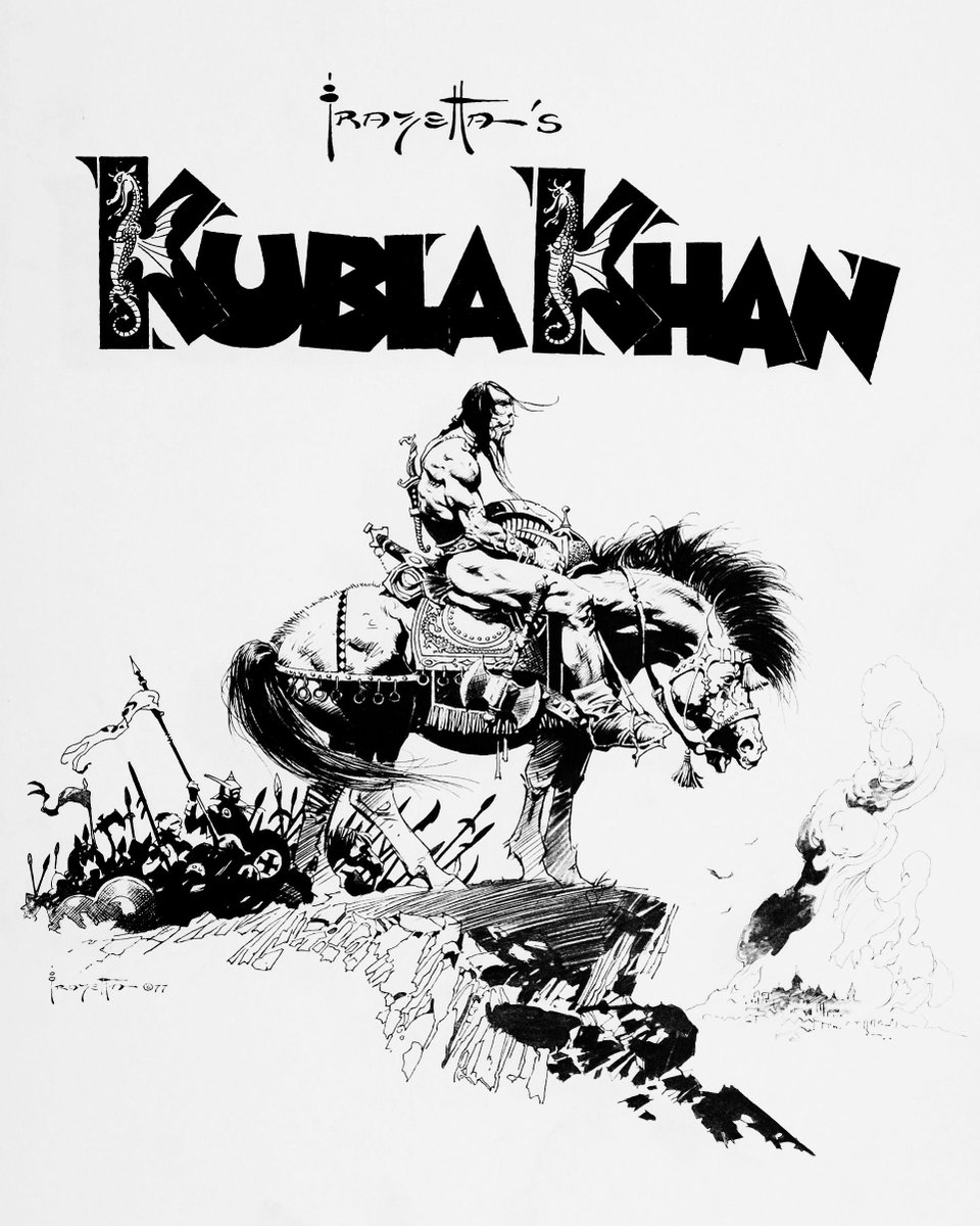 #ArtOfTheDay: 'Kubla Khan' by Frank Frazetta geekynerfherder.blogspot.com/2024/05/artoft… @frazettagirls @frazetta_museum
