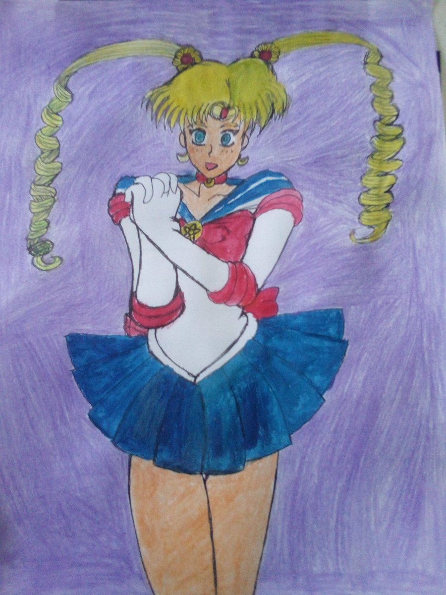 I really like the Sailor Moon Franchise. 
The following posts are examples of works I've drawn of them. Starting off is the namesake herself, Sailor Moon