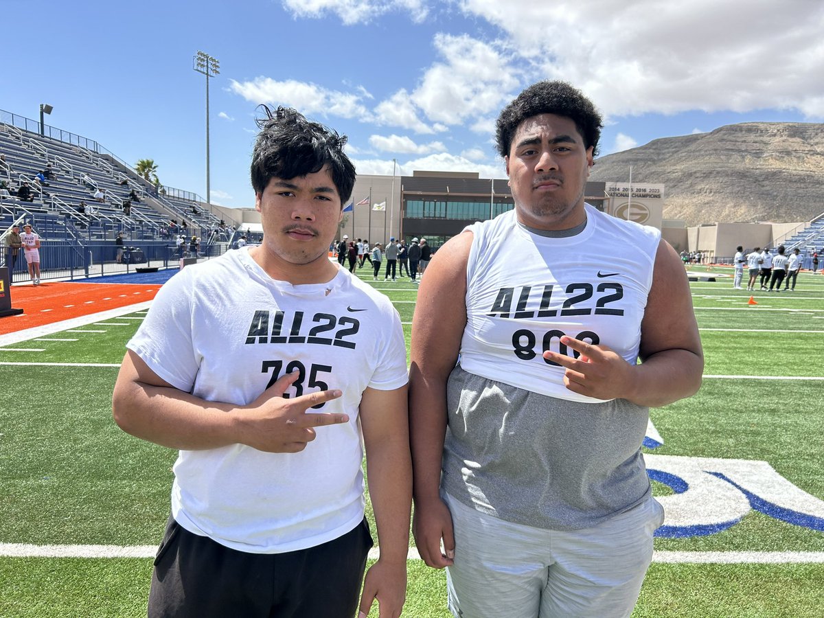MVPs following the All-22 linemen competition went to DL Jireh Moe and OL Sione Tohi