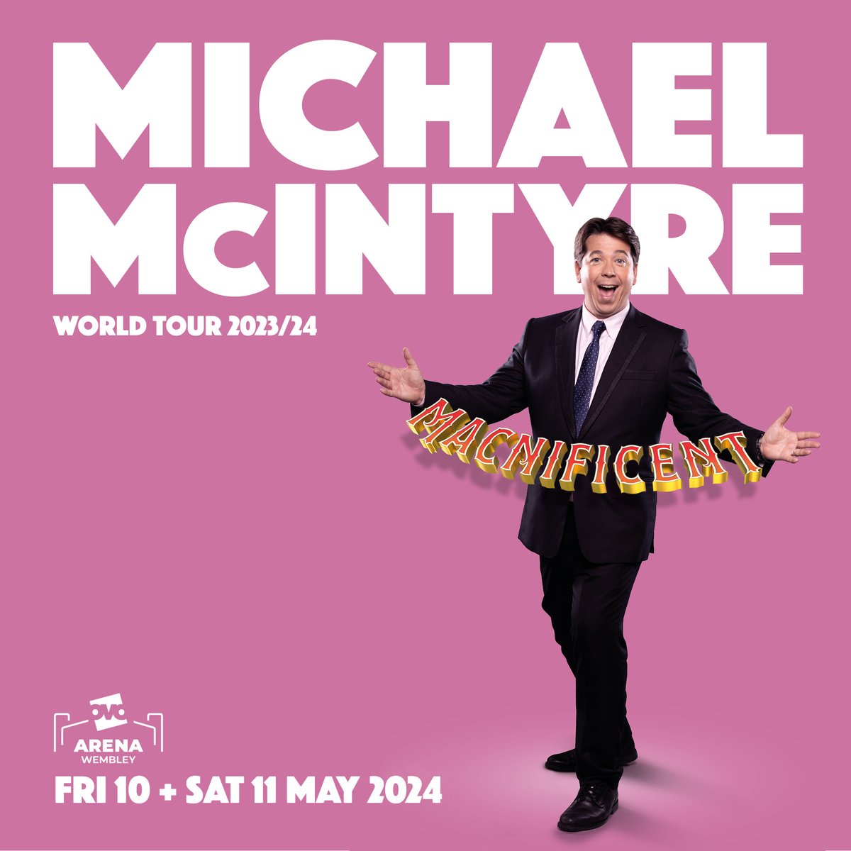 Under a week to go until #MichaelMcIntyre brings #MACNIFICENT to @OVOArena. 🎟️ Just a few tickets left - grab yours here ⬇️ bit.ly/OVOMCLMCTYR 🟢 Premium Experiences: ovoarenawembley.seatunique.com