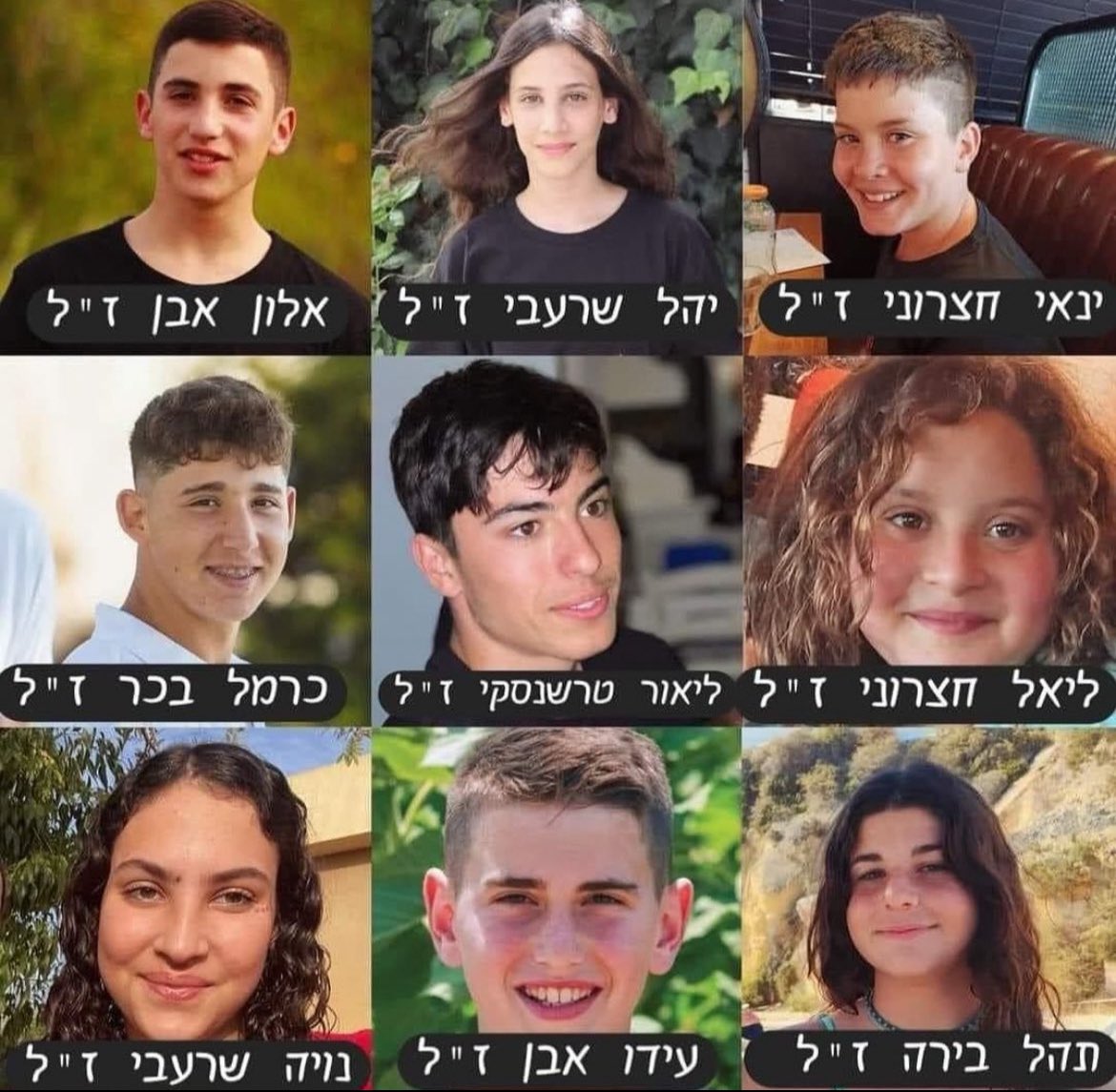 These are the innocent children of Kibbutz Be’eri, who were mercilessly murdered in their homes by Hamas. Don’t you dare forget why Israel is at war.