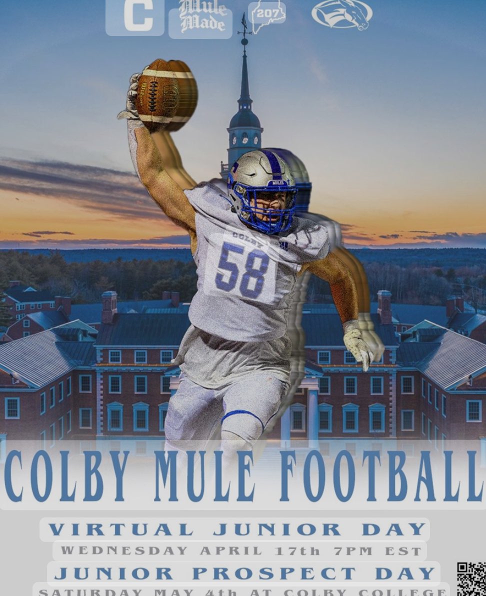 Thank you <a href="/Colby_Football/">Colby Football</a> for an awesome junior day, and tour of the campus and incredible athletic facility.
<a href="/_CoachKD/">Keith Davis</a> 
<a href="/hinghamfootball/">Hingham Football</a> 
<a href="/coachtjbyrne/">T.J. Byrne</a>