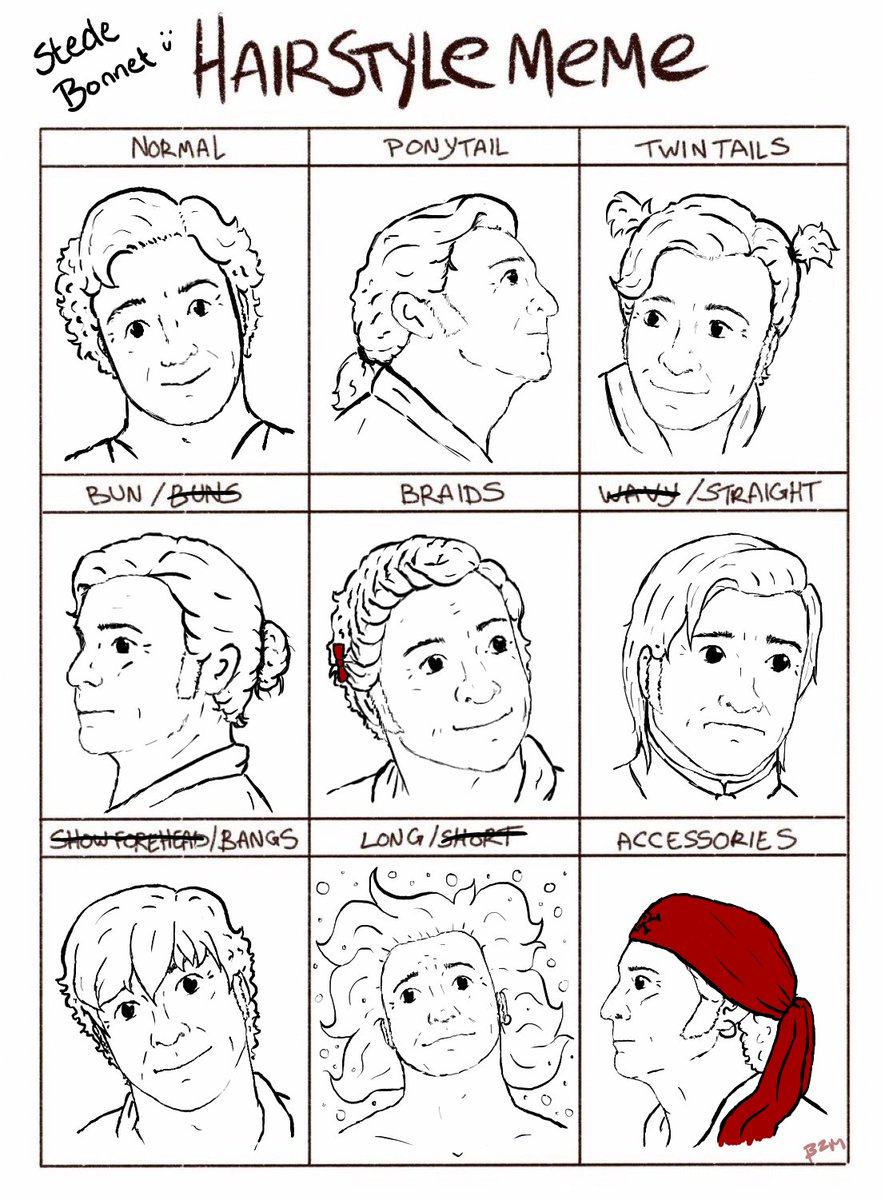 hairstyle meme with Stede!! #ofmd #ofmdfanart