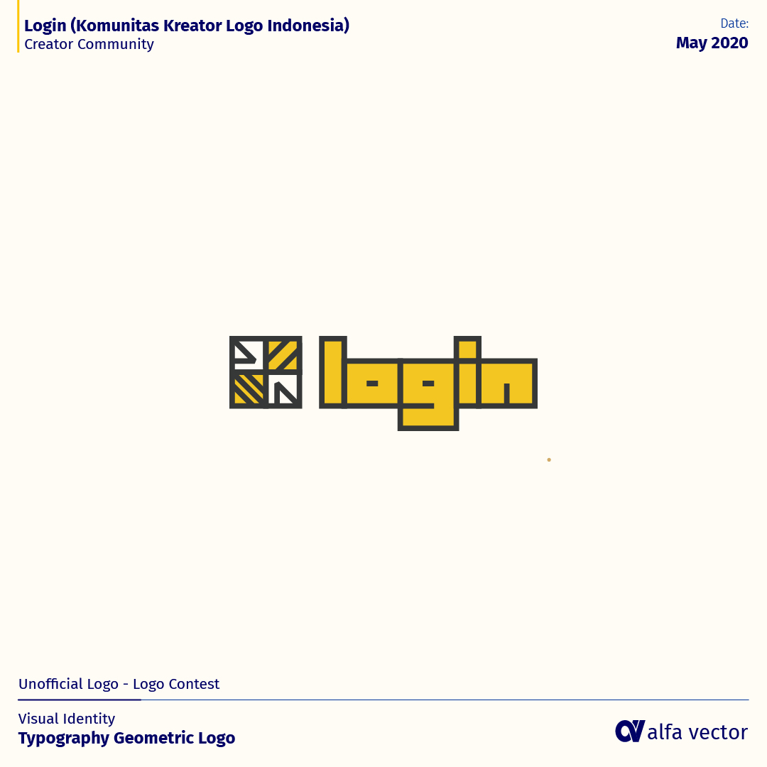 LOGIN (Komunitas Kreator Logo Indonesia) is a Logo creator community from Indonesia, this is the logo that I submitted to the contest, and got rejected, the logo was created with Typography-Geometric style logo
.
💻#AlfaVectorLogo