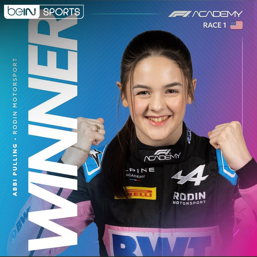 #AbbiPulling is your Race 1 Winner! In a thrilling last lap, Abbi Pulling clinches the win! 🏆 @F1Academy #MiamiGP