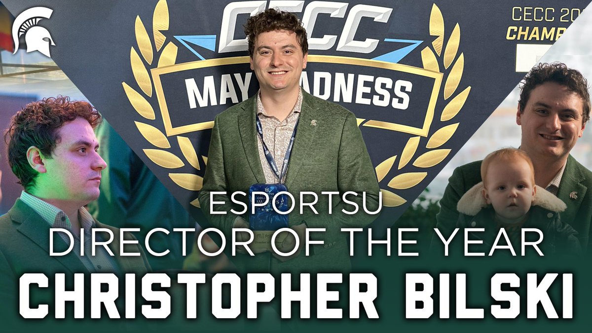 🏆 Director of the Year! 🏆 Michigan State's Christopher Bilski has won Director of the year! From championships to culture, Chris has crafted Michigan State Esports into an environment of excellence. #SpartansWill #EsportsSchool #GoGreen