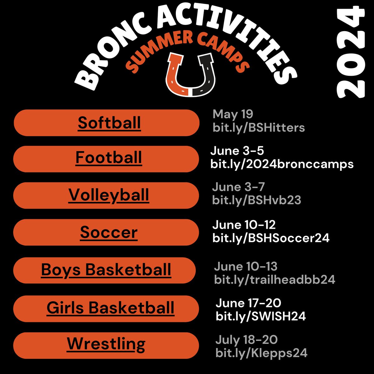 Looking for info on our 2024 Summer Camps?! Look no further! You'll find camp info &amp; lots more...just follow the links!