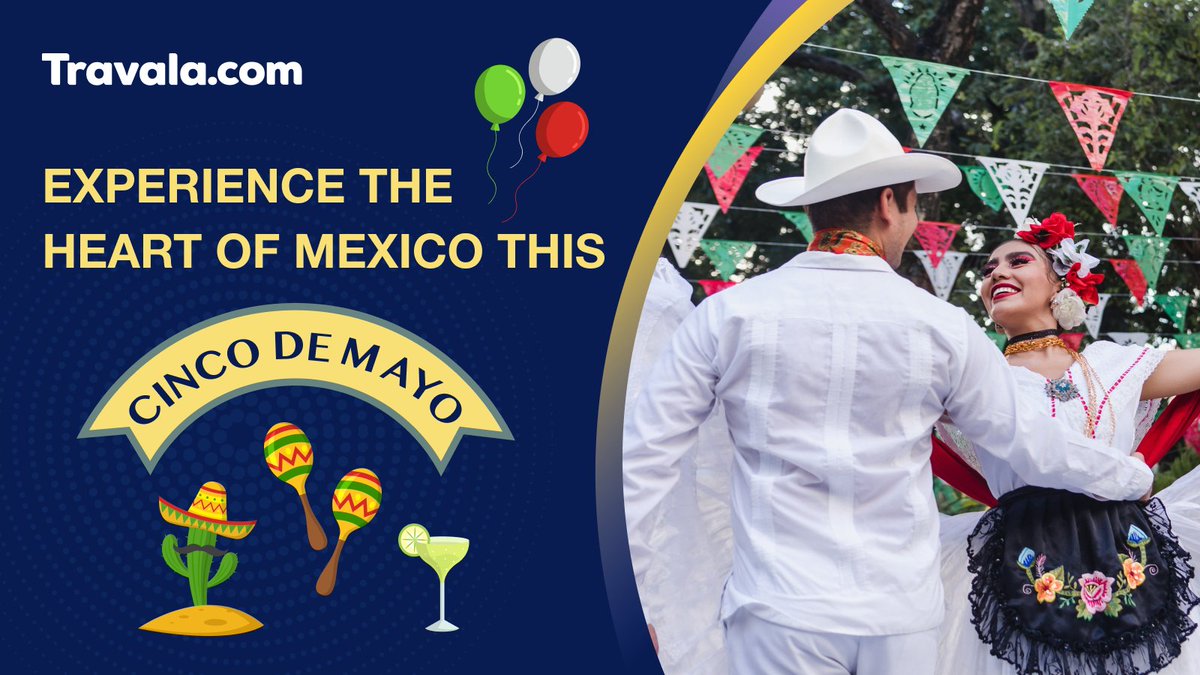 ¡Feliz Cinco de Mayo! 🎉🇲🇽 Dive into the vibrant culture of Mexico! Your adventure into Mexican culture starts here! 🎺Join traditional festivities 🌮Savor authentic Mexican dishes 💃Enjoy dances and music
