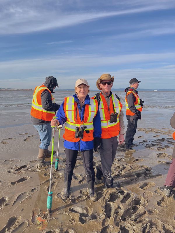 Getting a first look at biofilm and shorebird feeding in the Fraser Delta with members of our independent scientific body as we commence our evaluation of the Roberts Bank project monitoring program. More details here: science.gc.ca/site/science/e… @iaac_aeic