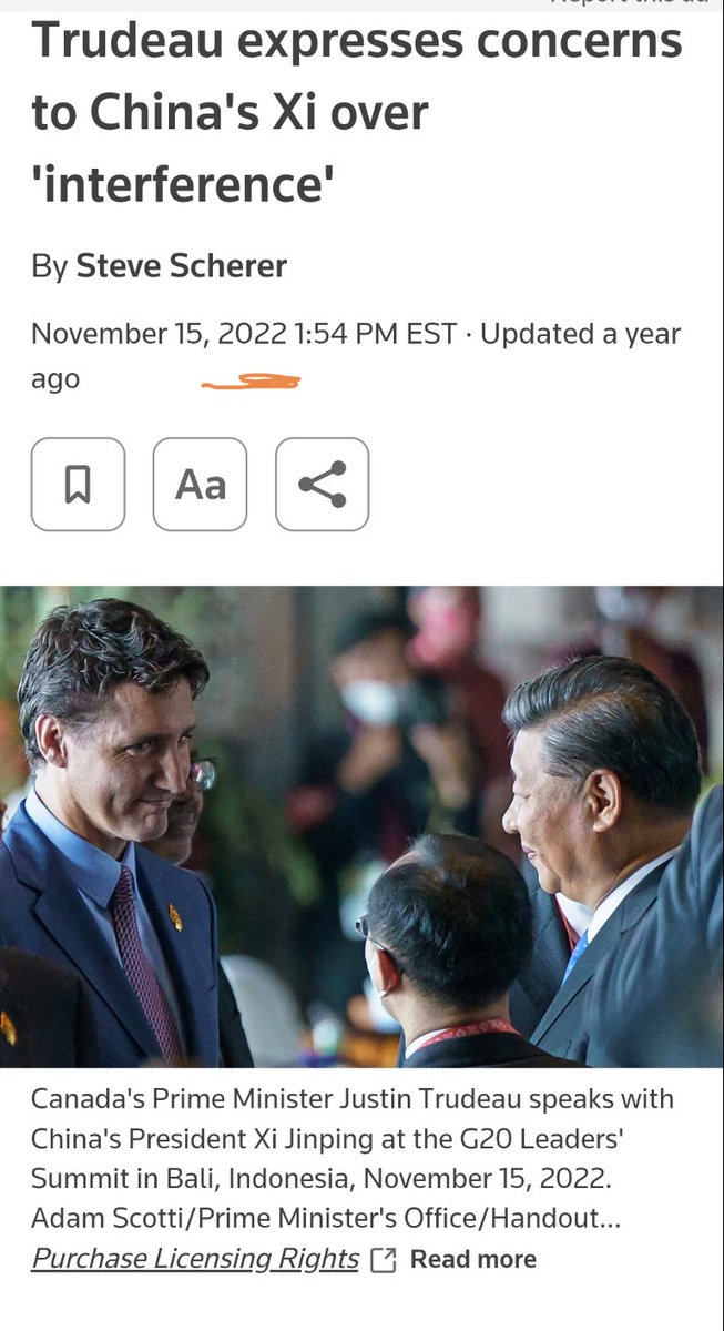 2022
PM <a href="/JustinTrudeau/">Justin Trudeau</a> raised accusations to Xi on interference with respect to our Canadian elections process.
In 2015, #StephenHarper had quickly ratified a 31 year agreement with Xi, giving China unobstructed access to Canada. #FIPA 

#PierrePoilievreIsLyingToYou