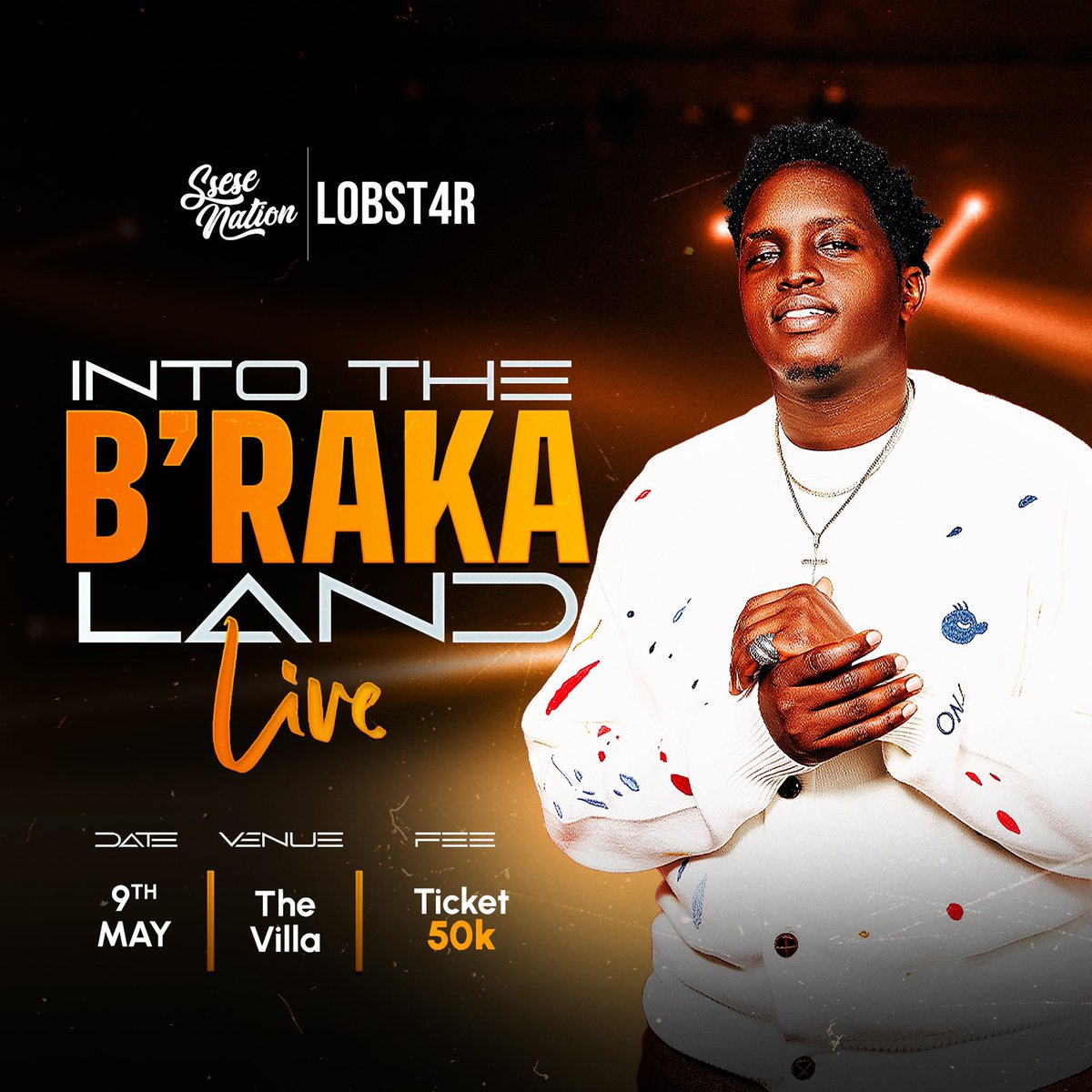 This Thursday May 9, Come Experience Joshua Baraka like never before at the INTO THE B’RAKA LAND Live Show @thevillaUG. Tickets are on sale at Ugx 50000 on tagticketing.com and #MTNMoMo. Dial *165*98#, follow prompts to #PayWithMoMo, bag yours and come be serenaded then.