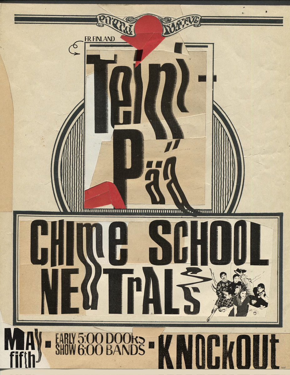 SF: early show tonight at Knockout! Teini-Pää, Neutrals and Chime School. Doors at 5pm, bands at 6pm, over by 10-ish. Good times!