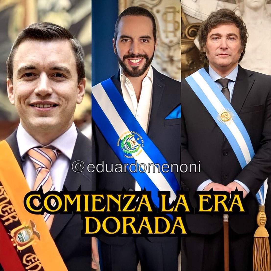 Levanta la mano ✋🏽si apoyas a estos grandes patriotas que luchan contra los delincuentes y corruptos sin miedo a las críticas de la “comunidad internacional”; Daniel Noboa 🇪🇨 Nayib Bukele 🇸🇻 Javier Milei 🇦🇷