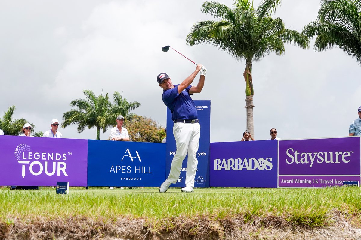 Scott Hend holds a 1 shot lead over Peter Baker with four holes to play at Apes Hill. #BarbadosLegends LIVE SCORING VIA legendstour.com #visitbarbados